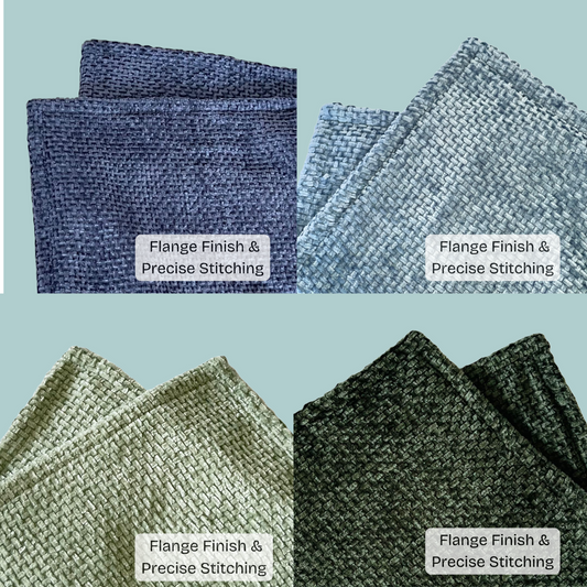 Chenille Throw Pillow Covers – Set of 4 | Premium Textured Decorative Cushion Covers (Evergreen & Winter Sky Mix)