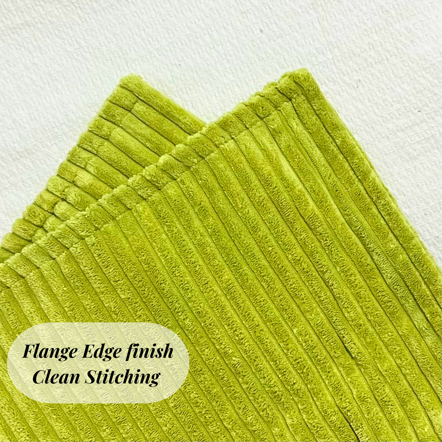 FSJfam Corduroy Throw Pillow Covers Light Green Set of 2 Strpied Cushion Covers For Sofa Bed Livingroom Decor