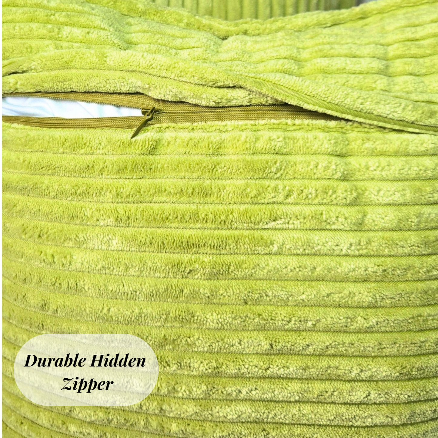 FSJfam Corduroy Throw Pillow Covers Light Green Set of 2 Strpied Cushion Covers For Sofa Bed Livingroom Decor