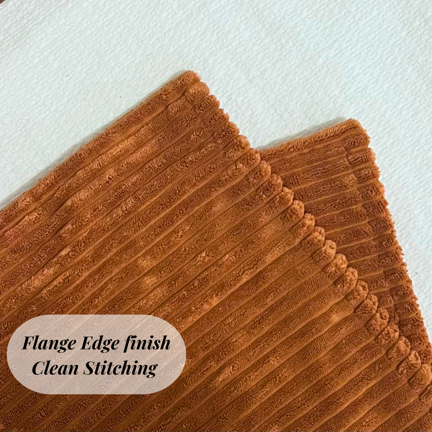 FSJfam Corduroy Throw Pillow Covers Light Brown Set of 2 Strpied Cushion Covers For Sofa Bed Livingroom Decor