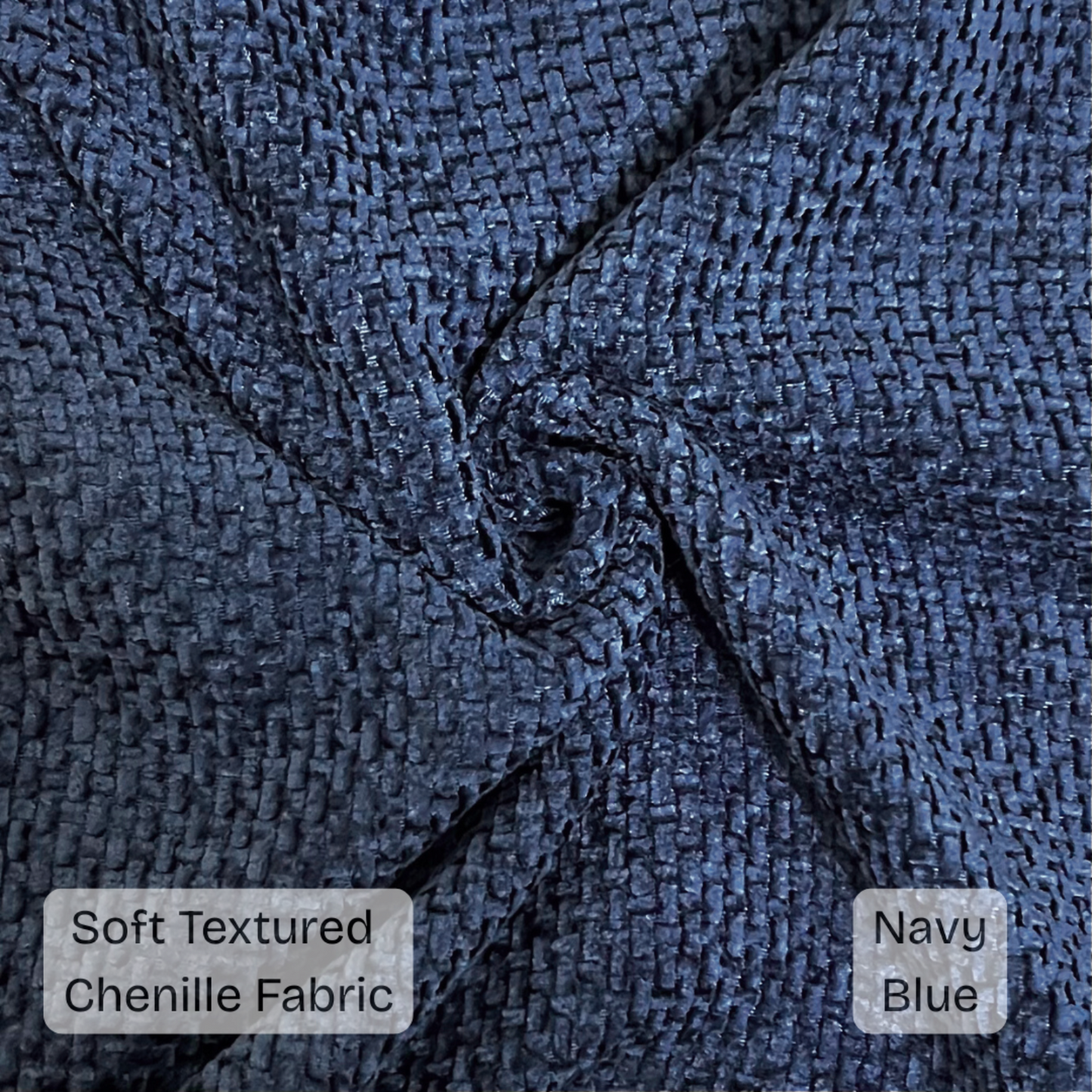 FSJfam Textured Chenille Set of 2 Midnight Blue Throw Pillow Covers Pillowcases for Bedroom and Living room Decor
