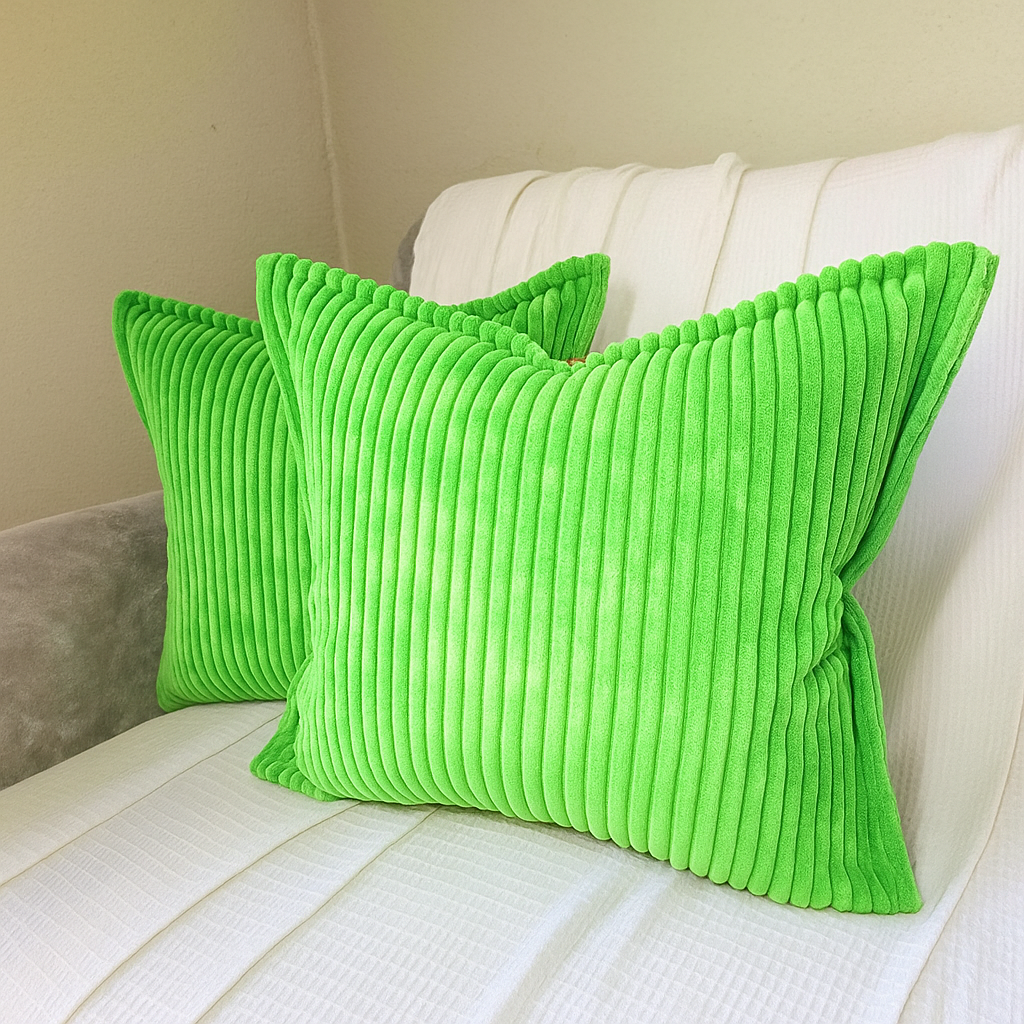 Corduroy Throw Pillowcase Set of 2 | Soft Decorative Cushion Covers for Sofa