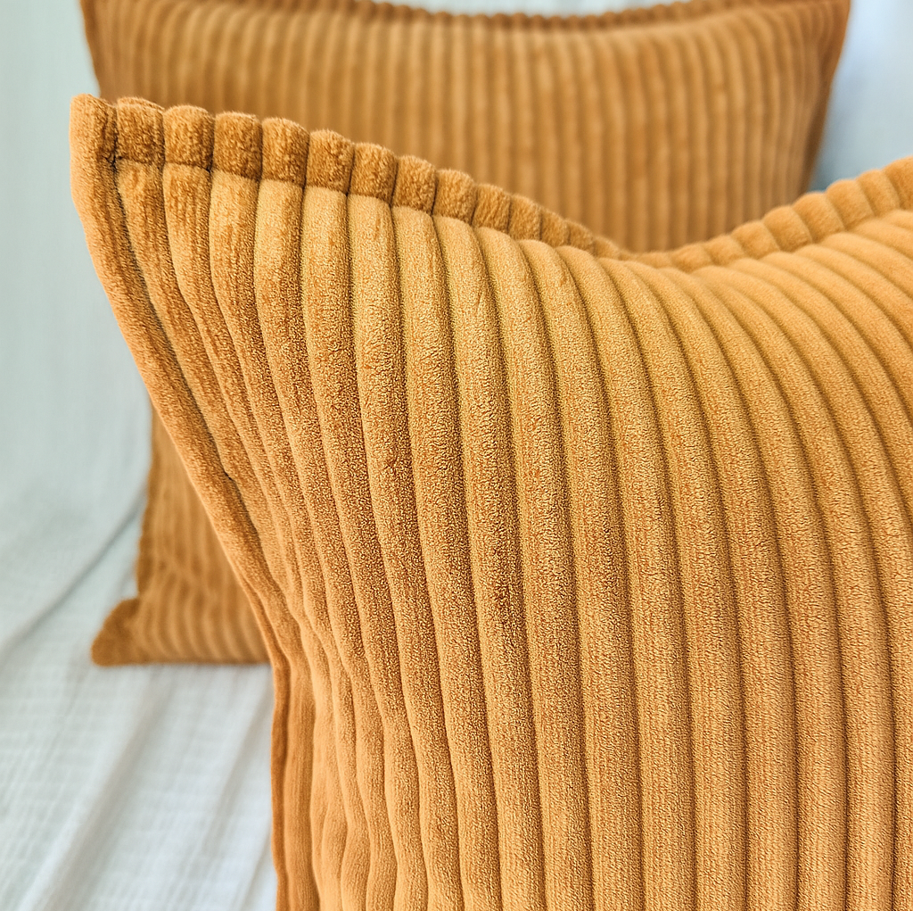 Corduroy Throw Pillowcase Set of 2 | Soft Decorative Cushion Covers for Sofa
