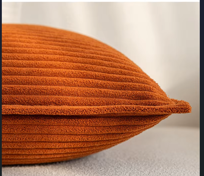 Corduroy Throw Pillowcase Set of 2 | Soft Decorative Cushion Covers for Sofa
