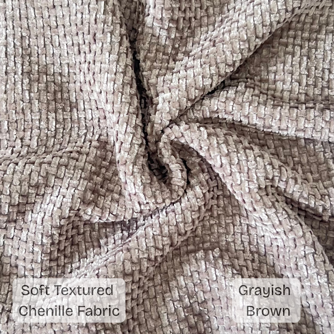 FSJfam Textured Chenille Set of 2 Grayish Brown Throw Pillow Covers Pillowcases for Bedroom and Living room Decor
