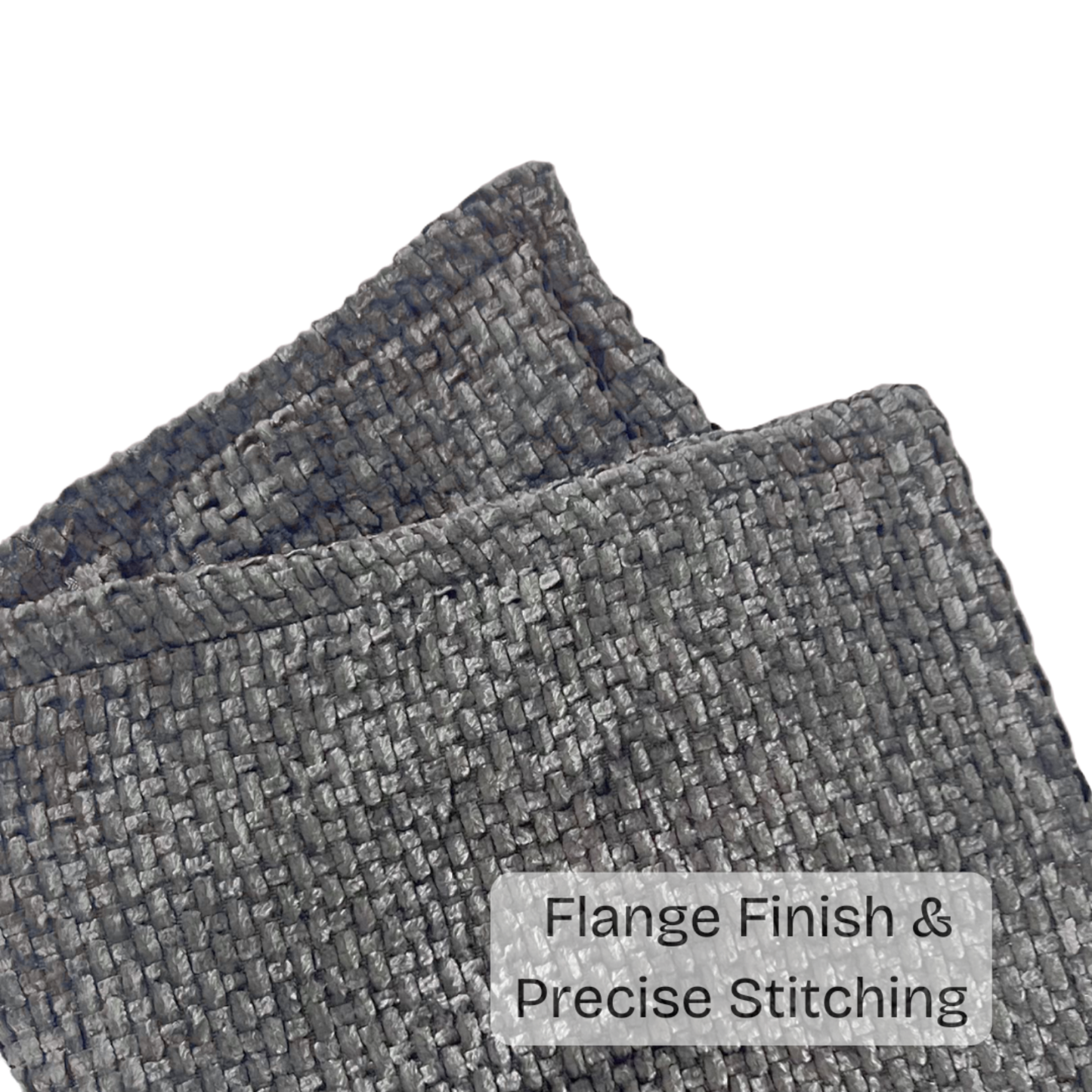Textured Chenille Set of 2 Light Gray Throw Pillow Covers – Soft Texture, Boho Home Décor