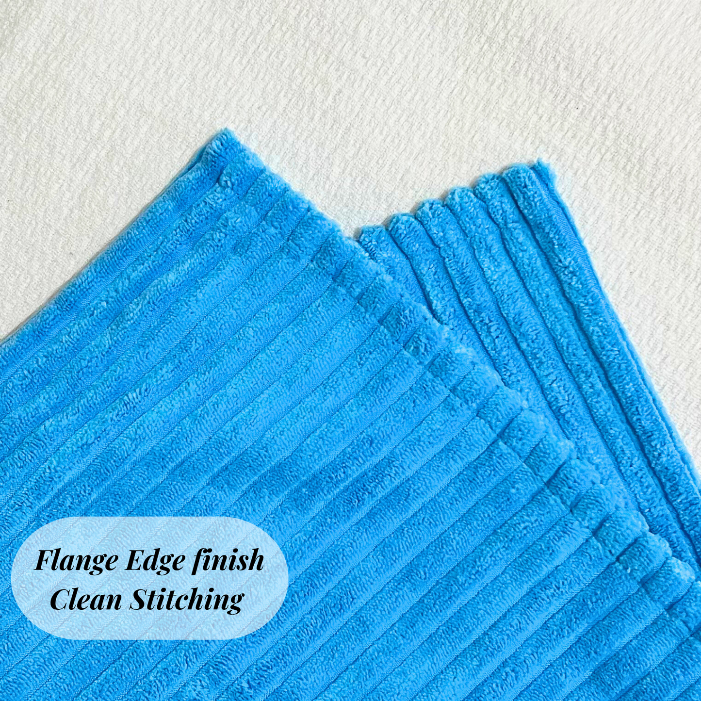FSJfam Corduroy Throw Pillow Covers Light Blue Set of 2 Strpied Cushion Covers For Sofa Bed Livingroom Decor