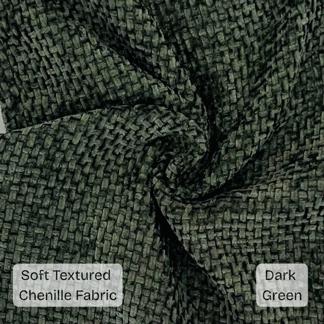 FSJfam Textured Chenille Set of 2 Deep Green Throw Pillow Covers Pillowcases for Livingroom and Bedroom Decor