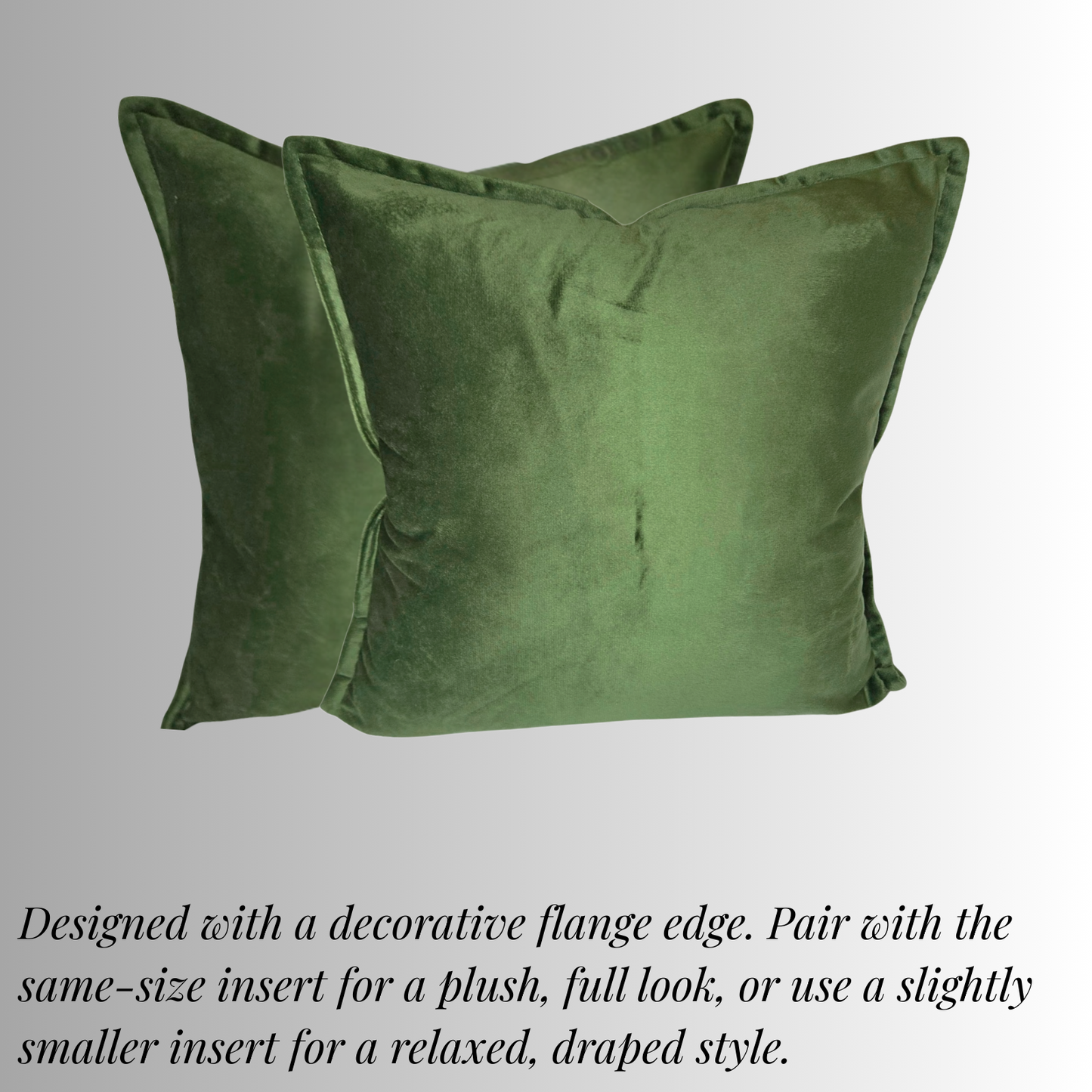 FSJfam Set of 2 Velvet Olive Green Throw Pillow Covers - Pillowcaes for Bedroom and Livingroom Decor