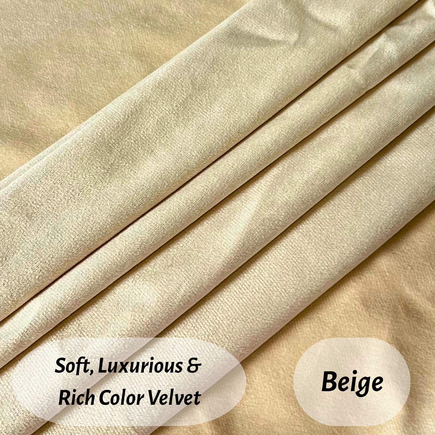 FSJfam Set of 2 Velvet Beige Throw Pillow Covers - Pillowcaes for Bedroom and Livingroom Decor
