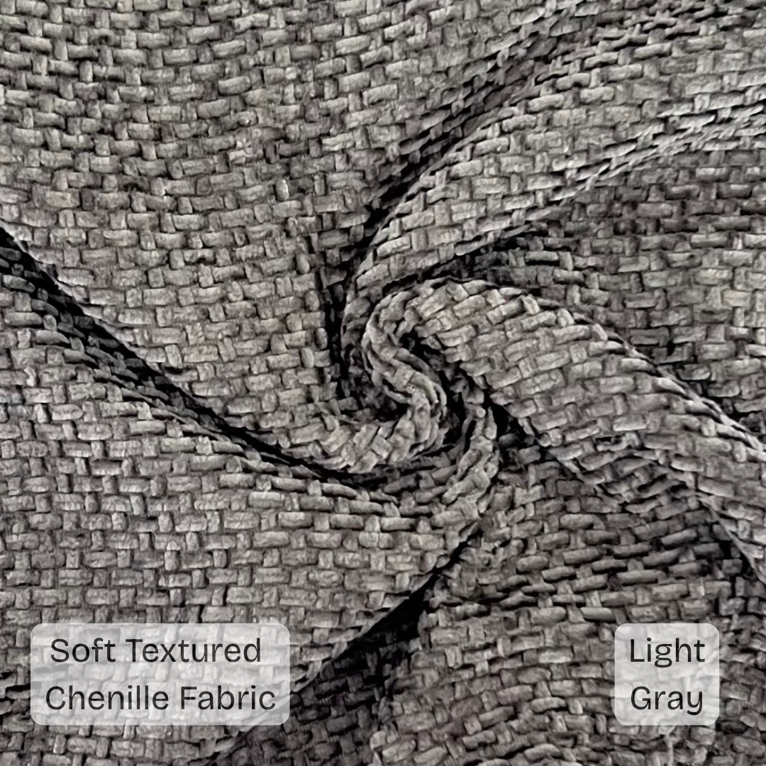 Textured Chenille Set of 2 Light Gray Throw Pillow Covers – Soft Texture, Boho Home Décor