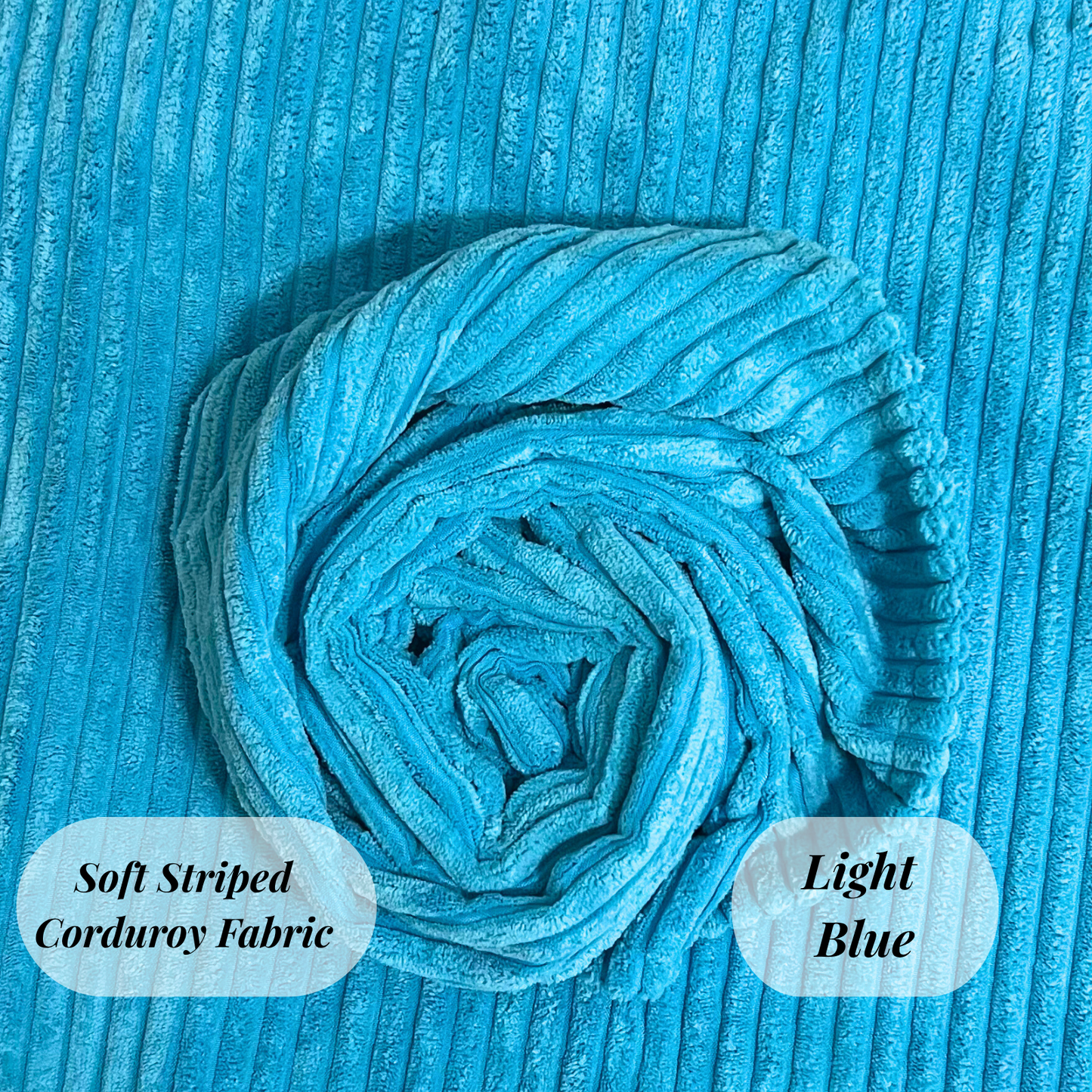 FSJfam Corduroy Throw Pillow Covers Light Blue Set of 2 Strpied Cushion Covers For Sofa Bed Livingroom Decor