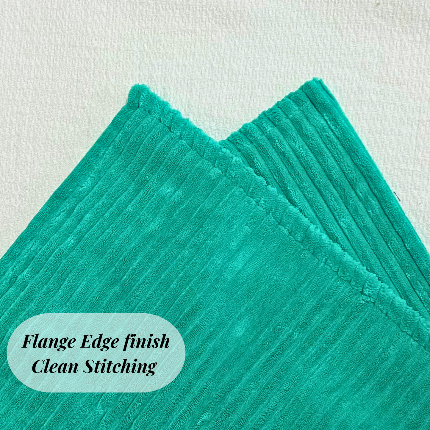 FSJfam Corduroy Throw Pillow Covers Turquoise Set of 2 Strpied Cushion Covers For Sofa Bed Livingroom Decor