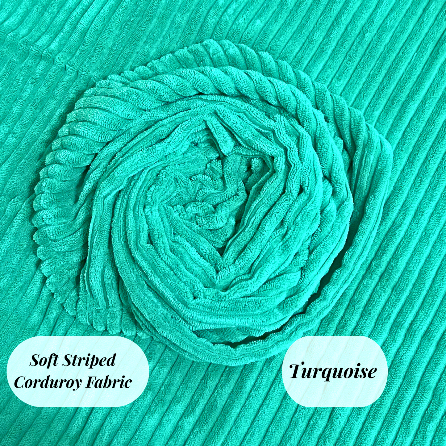 FSJfam Corduroy Throw Pillow Covers Turquoise Set of 2 Strpied Cushion Covers For Sofa Bed Livingroom Decor