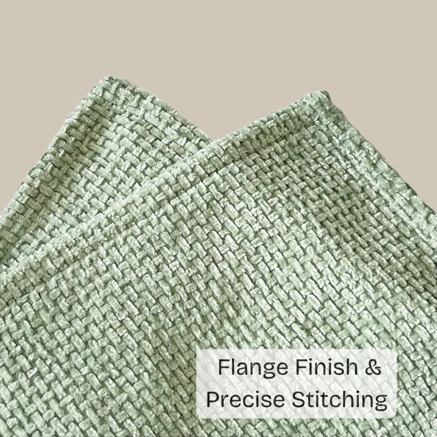 FSJfam Textured Chenille Set of 2 Light Green Throw Pillow Covers Pillowcases for Living room and Bedroom Decor