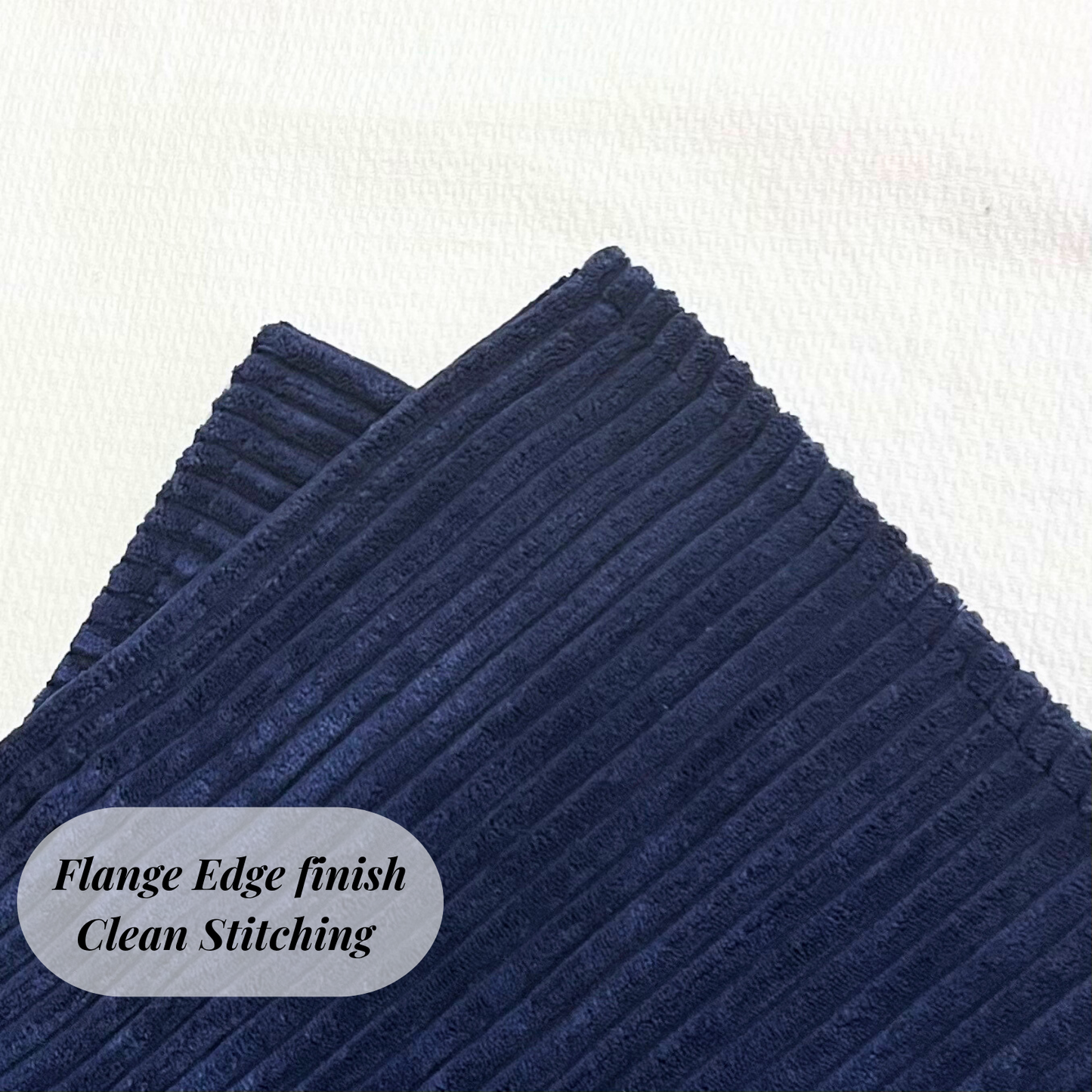 FSJfam Corduroy Midnight Blue Throw Pillow Covers – Set of 2 Pillowcases for Bedroom and Living room Decor