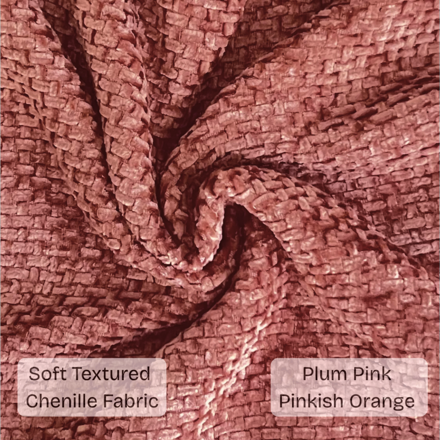 Chenille Blush Orange Throw Pillow Covers – Set of 2 Pillowcases for Bedroom and Living room Decor