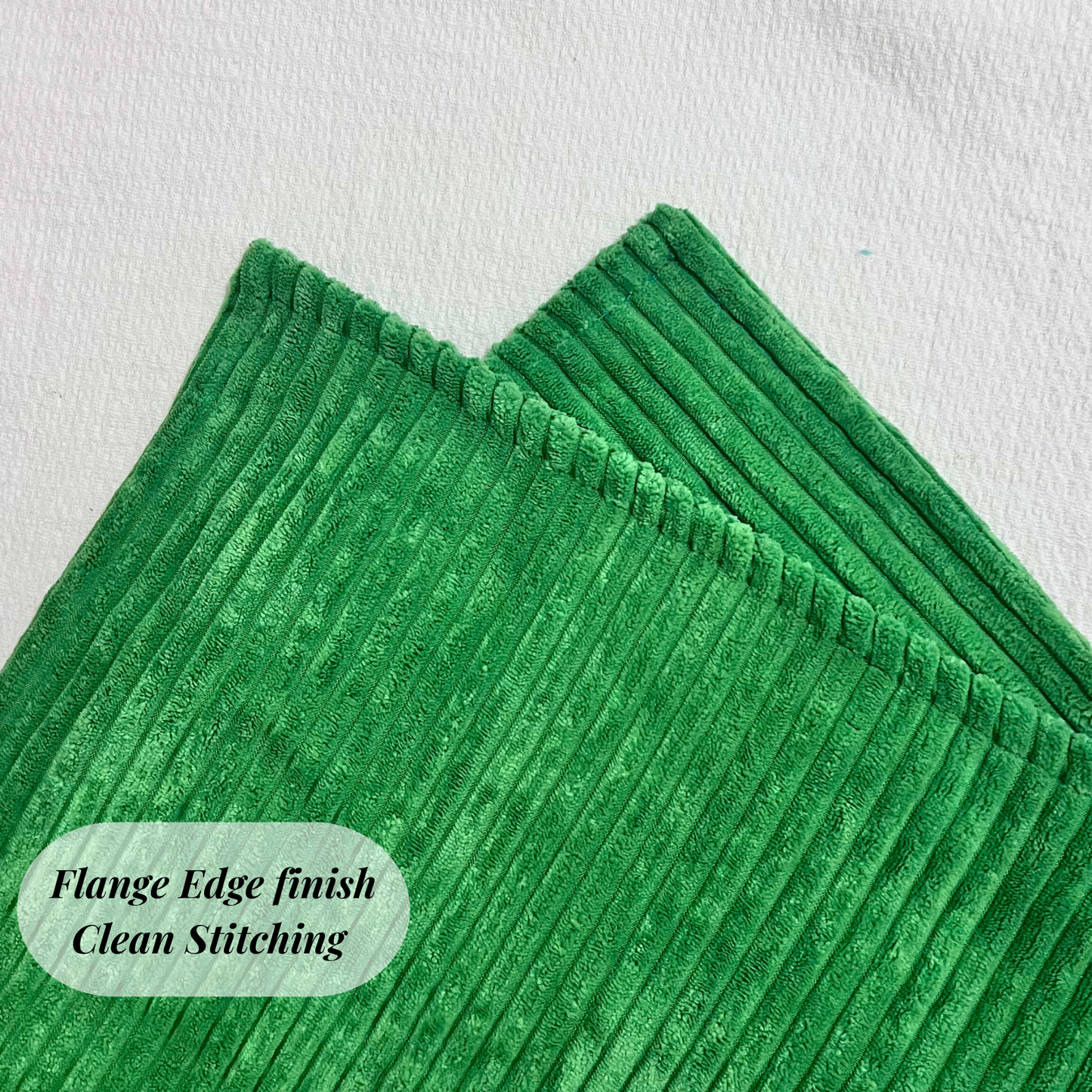 FSJfam Corduroy Throw Pillow Covers Green Set of 2 Strpied Cushion Covers For Sofa Bed Livingroom Decor