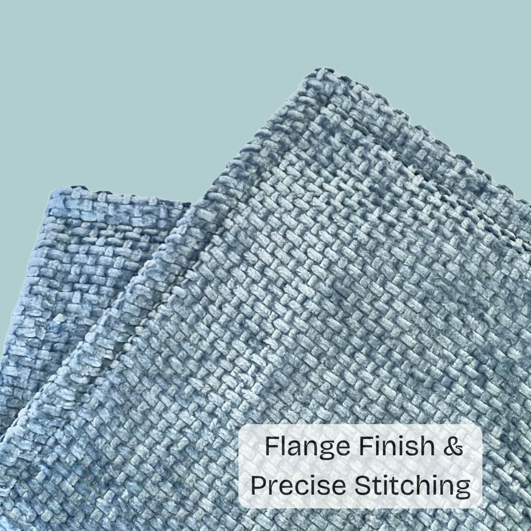 FSJfam Textured Chenille Set of 2 Dusty Blue Throw Pillow Covers