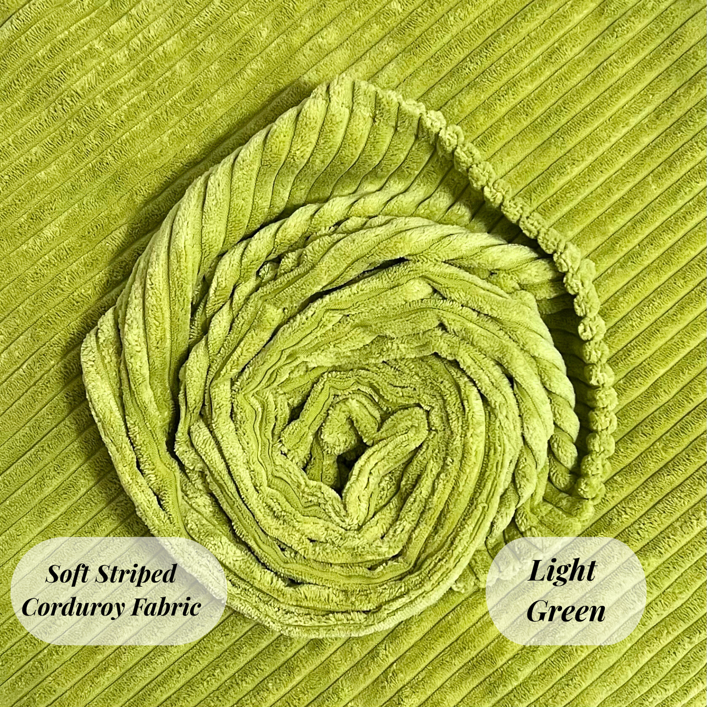 FSJfam Corduroy Throw Pillow Covers Light Green Set of 2 Strpied Cushion Covers For Sofa Bed Livingroom Decor