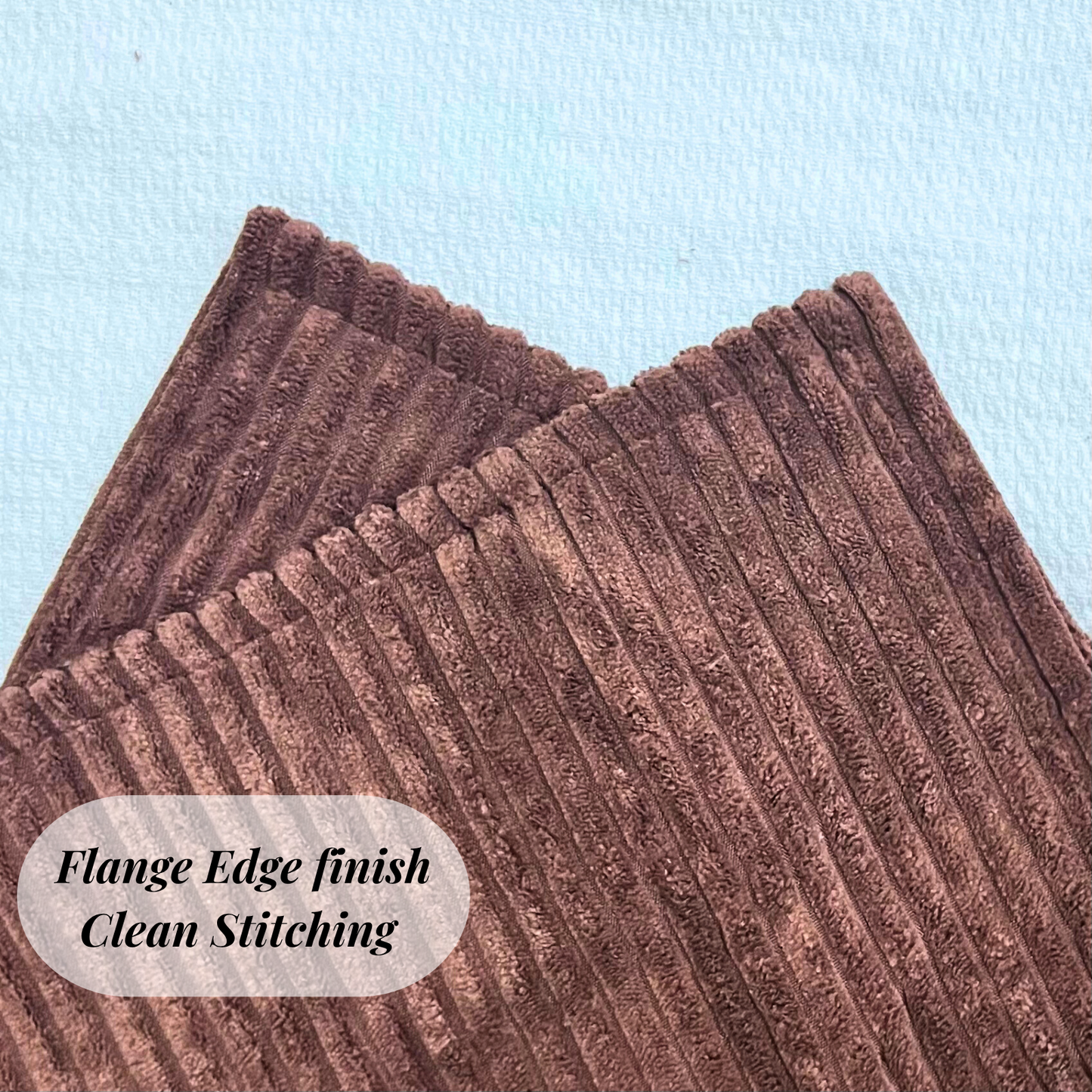 Corduroy Dark Brown Throw Pillow Covers – Set of 2 Pillowcases for Bedroom and Living room Decor
